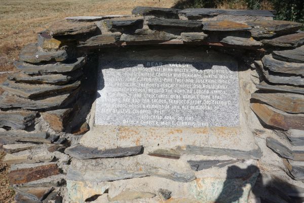 [Picture of Bear Valley plaque]